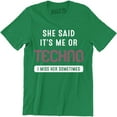 thumbnail image 1 of She Said me Or Techno Rude Miss her Music Lover funny Birthday Gift Tee Shirt, 1 of 4