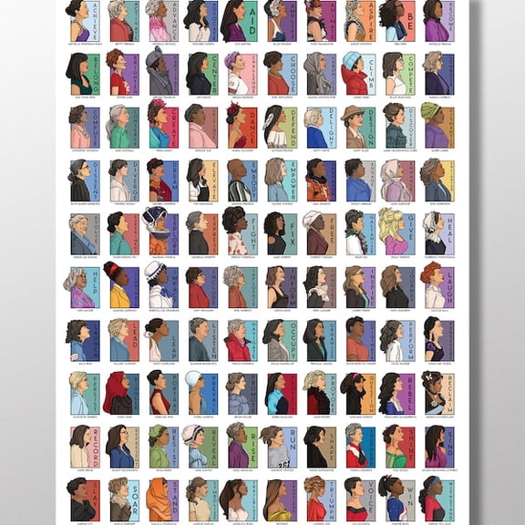 She Series -Ultimate Real Women Collection Collage Poster, Unframed Paper Poster 8x10in