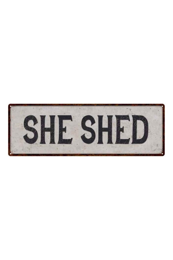 She Shed Sign, Diva Den, Lady Cave Decor, Craft Sewing Corner, Vintage Look Reproduction Black on White Sign Size: 4 x 16 Inch