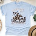 thumbnail image 1 of She Will Run Western Shirt – Bible Verse Rodeo Christian Tee, Light Blue, Size S, 1 of 5
