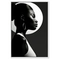 thumbnail image 1 of She With The Moon Canvas Feminine Black White Art by Art Remedy, White Frame, 10" x 15", 1 of 1