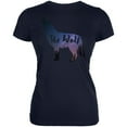 thumbnail image 1 of She Wolf Night Sky Landscape Juniors Soft T Shirt Navy SM, 1 of 1