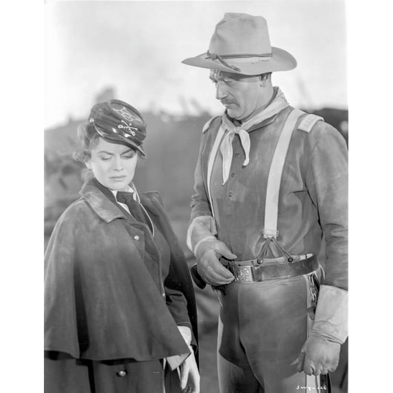 She Wore A Yellow Ribbon Man with Hat and Woman Talking Photo Print (24 x 30)