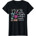 thumbnail image 1 of She Works Willingly With Her Hands Cute Nurse Gift Idea T-Shirt, 1 of 4