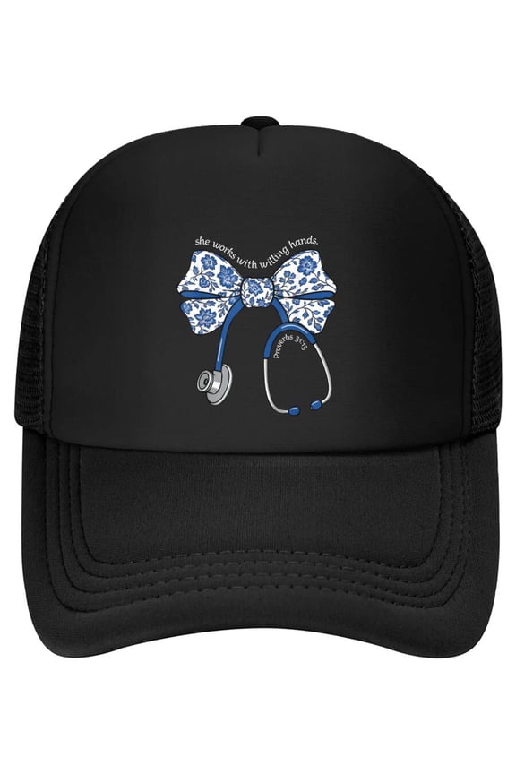 She Works with Willing Hands Proverbs 31 13 Christian Nurse Baseball Cap