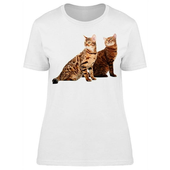 She-cat And He-cat Bengal Breed T-Shirt Women -Image by Shutterstock, Female XX-Large