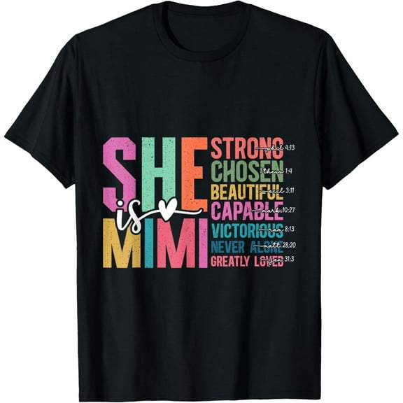 She is Mimi Christian Mother's Day Present For Grandma Women T-Shirt