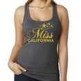 thumbnail image 1 of She is Miss California Tank Top Funny Fancy Party Girl Tank Color Gray Small, 1 of 2