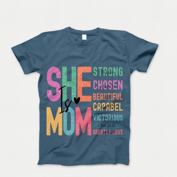 She is Mom T-shirt, Retro Mother Shirt, Blessed Mom Tee, Mom Shirt, Mother's Day Tshirt, Gift for Mom, Retro Mama Quotes
