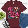 thumbnail image 1 of She is a Mom of Love T-Shirt for Women | Floral Christian Graphic Tee, Maroon, 3XL, 1 of 6