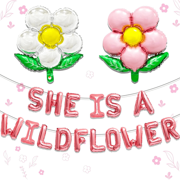She is a Wildflower Theme Party Decorations - Romantic Floral Balloon Set for Bridal Showers, Birthdays & Girls' Gatherings