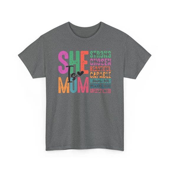 She is mom love strong beautiful.. for Mother's day gift Unisex Cotton Tee