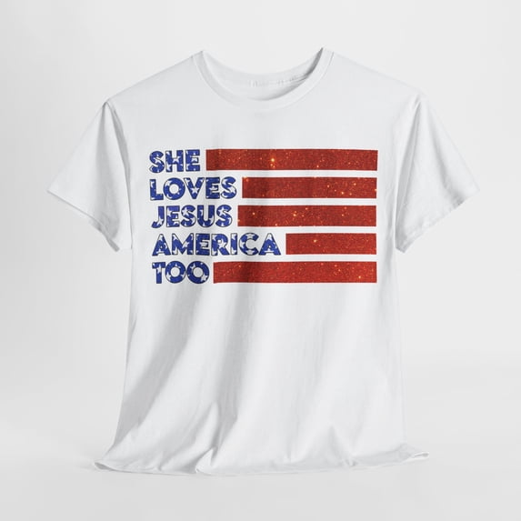 She loves jesus and america Shirt, 4th July Shirt,Independence ID-0412-UASB