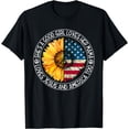 thumbnail image 1 of She's A Good Girl Loves Her Mama Jesus And America Sunflower T-Shirt, 1 of 4
