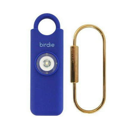 She’s Birdie––The Original Personal Safety Alarm for Women by Women––130dB Siren, Flashing Strobe Light, Solid Brass Key Chain and Key Ring in 5 Pop Colors. (Indigo)