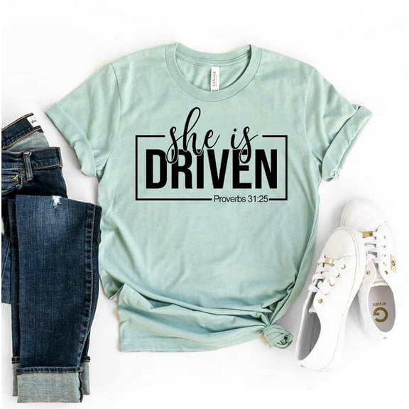 She İs Driven T-shirt Empowered Shirt Girl Power Tee Feminism Top Brave Gift Women's Shirts Motivational Tactical Idea Motivation