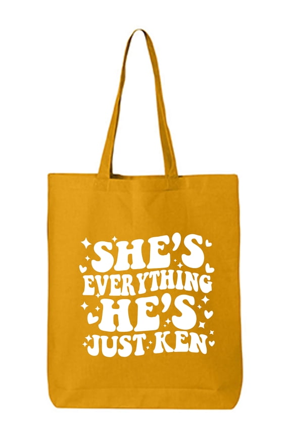 She's Everything He's Just Ken Cotton Canvas Tote Bag