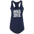 thumbnail image 1 of She's Everything He's Just Ken Racerback Tank, 1 of 2