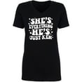 thumbnail image 1 of She's Everything He's Just Ken Womens V-Neck T-Shirt, 1 of 2