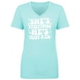 thumbnail image 1 of She's Everything He's Just Ken Womens V-Neck T-Shirt, 1 of 3