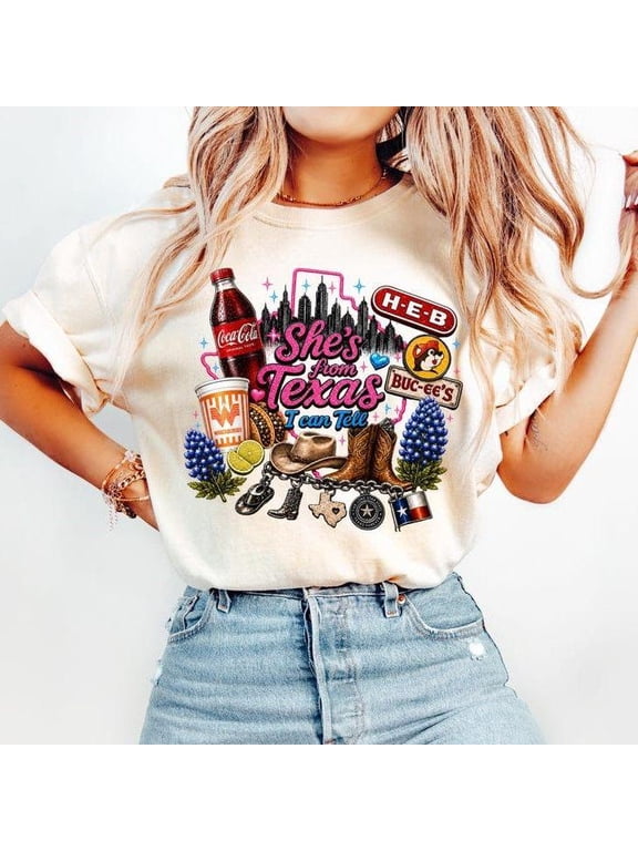 She's From Texas Shirt, Retro Texas T-Shirt, Vintage Lone Star State Graphic Tee, Southern State Pride Gift, Texas Lover Apparel