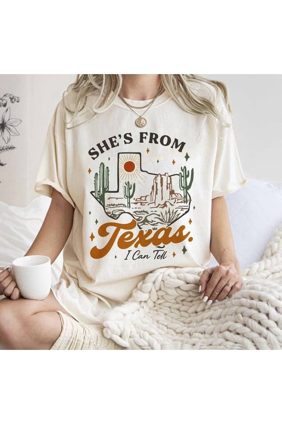 She’s From Texas Shirt, Retro Texas Tee, Southern Country Style T-Shirt, Texas Pride Unisex Top, Vintage Lone Star State Graphic Apparel