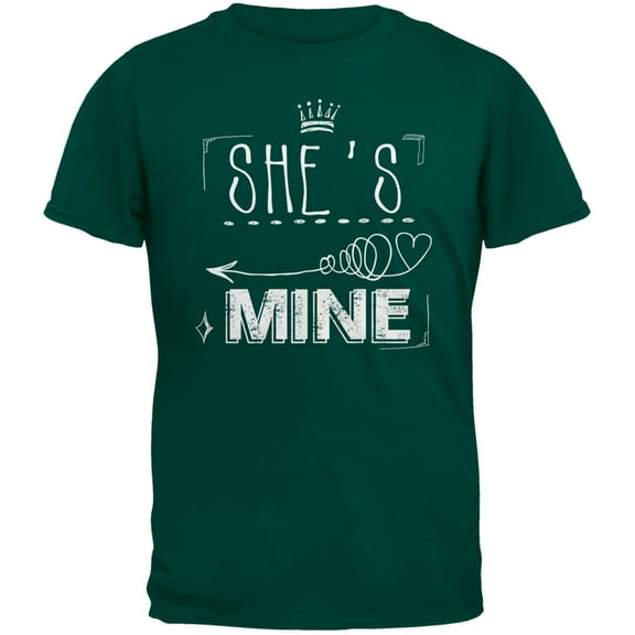 She's Mine Arrow Dark Green Adult T-Shirt - X-Large