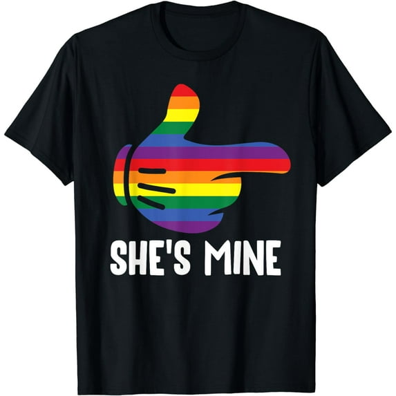She's Mine Lesbian Couple Rainbow LGBT Pride Matching T-Shirt