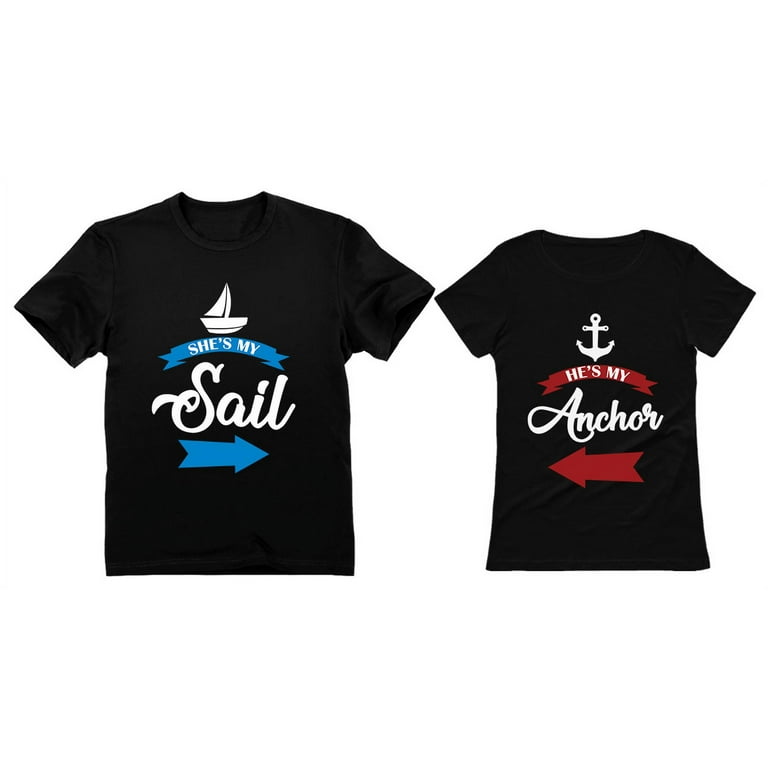 Mens She's My Sail He's My Anchor Matching Couples T-Shirts Mens She's My Sail He's My Anchor Matching Couples T-Shirts