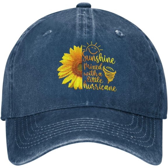 She's Sunshine Mixed with A Little Hurricane Baseball Cap Vintage Distressed Personalized Adjustable Washed Hats Sport Gift