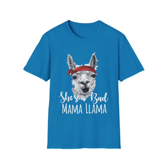 She's a Bad Momma Llama Gift For Her | Spirit Animal Llama Gifts | Mama Llama 2 Unisex Softstyle T-Shirt