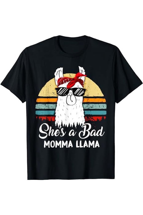 She's a Bad Momma Llama TShirt Funny Retro Vintage Mama T-Shirt