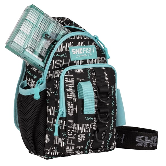 SheFish Teal Tackle Sling Bag