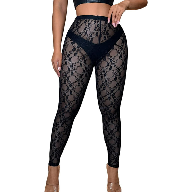 Shein Curve 3XL plus size floral black love mesh leggings & bra