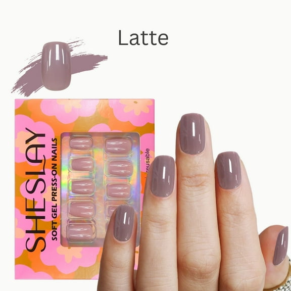 SheSlay Soft Gel Press-On Nails, Latte, 30 Pieces