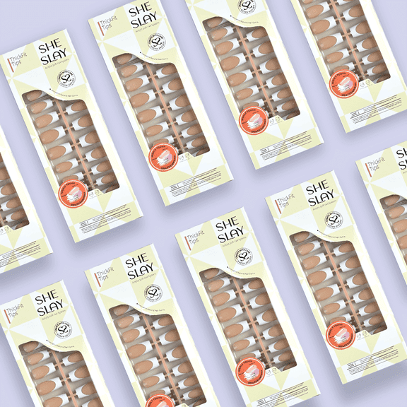 SheSlay TickFit Tips  140pcs Multi-Shape French Press-On Nails | Clear, Nude, Pink Collection