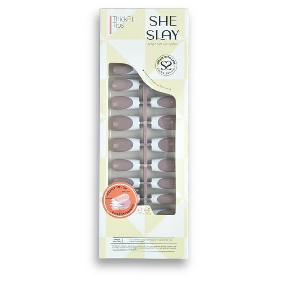 SheSlay TickFit Tips | 140pcs Multi-Color French Press-On Nails – Clear, Nude, Pink