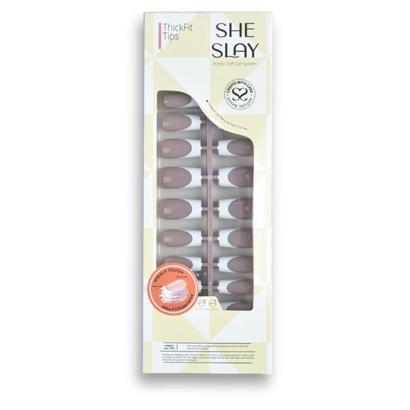 SheSlay TickFit Tips | 140pcs Multi-Color French Press-On Nails – Clear, Nude, Pink