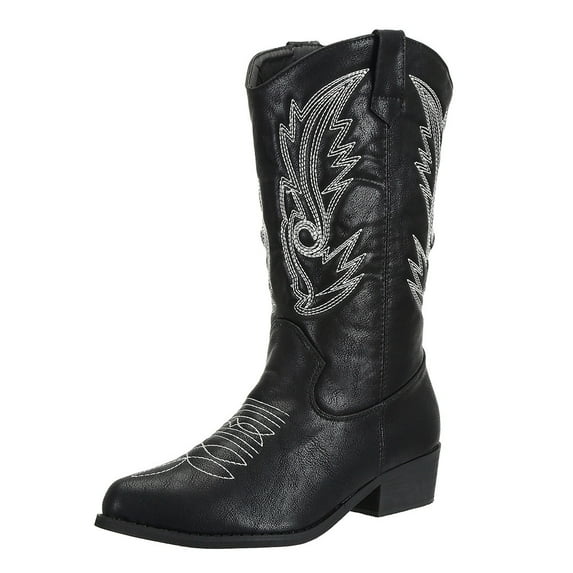 SheSole Women's Cowboy Boots Female Wide Calf Western Cowgirl Shoes Black US 5.5