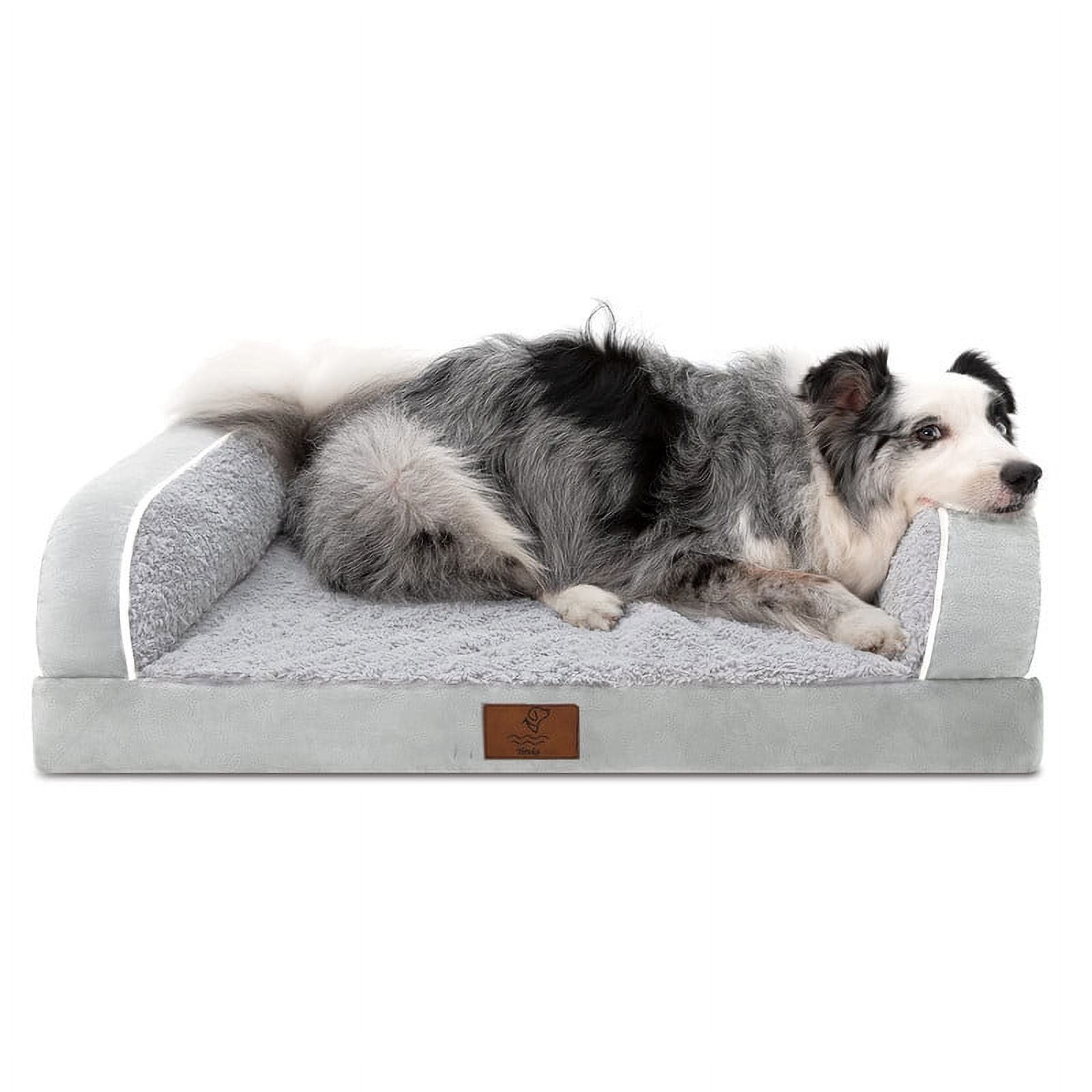 SheSpire Jumbo Dog Bed, Grey Washable Dog Bed Sofa with Removable Cover