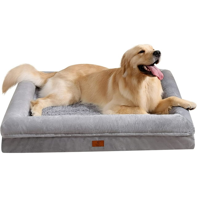 SheSpire Orthopedic Dog Bed, Large Dog Bed with Removable Bolster