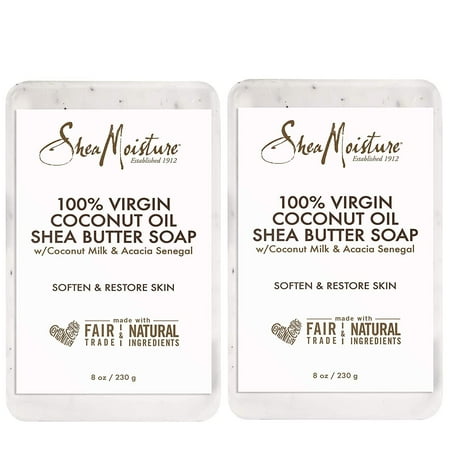 Shea Moisture 100% Virgin Coconut Oil Shea Butter Soap, 8 Ounce (Pack Of 2)