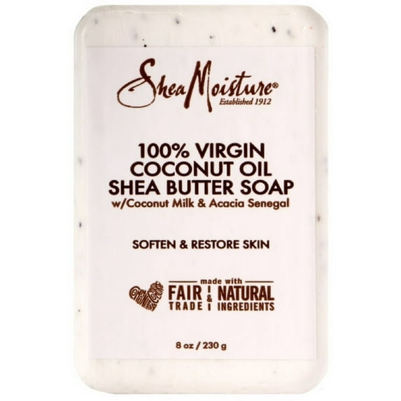 Shea Moisture 100% Virgin Coconut Oil Shea Butter Soap 8 oz (Pack of 3)