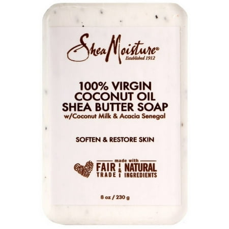 Shea Moisture 100% Virgin Coconut Oil Shea Butter Soap 8 oz (Pack of 4)