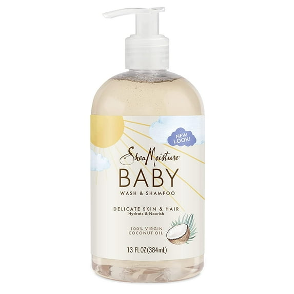 Shea Moisture Baby Essentials, 100% Virgin Coconut Oil Baby Body Wash & Shampoo, for Newborn Baby and Kids, 13 Fl Oz