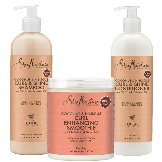 Shea Moisture Bundle Ultimate Curly Hair Care Set Curl + Shine