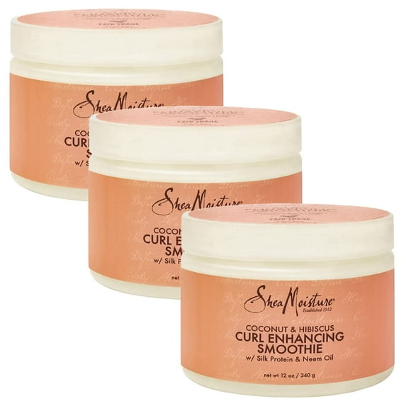 Shea Moisture Coconut & Hibiscus Curl Enhancing Smoothie, 12 Ounce (Pack of 3)