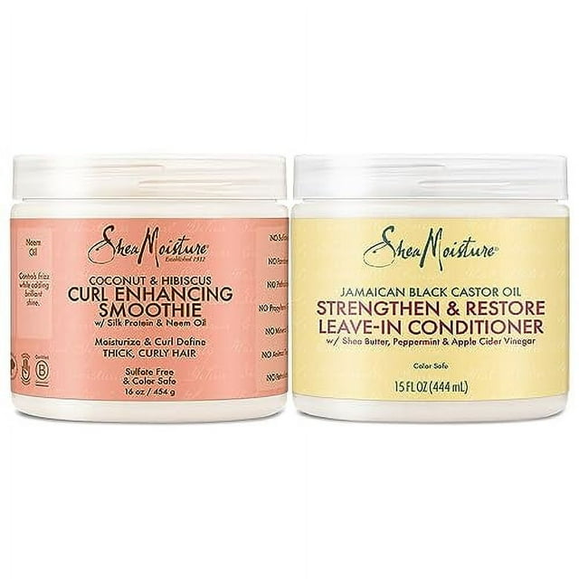 Shea Moisture Coconut and Hibiscus Curl Enhancing Smoothie Bundled with Shea Moisture Jamaican
