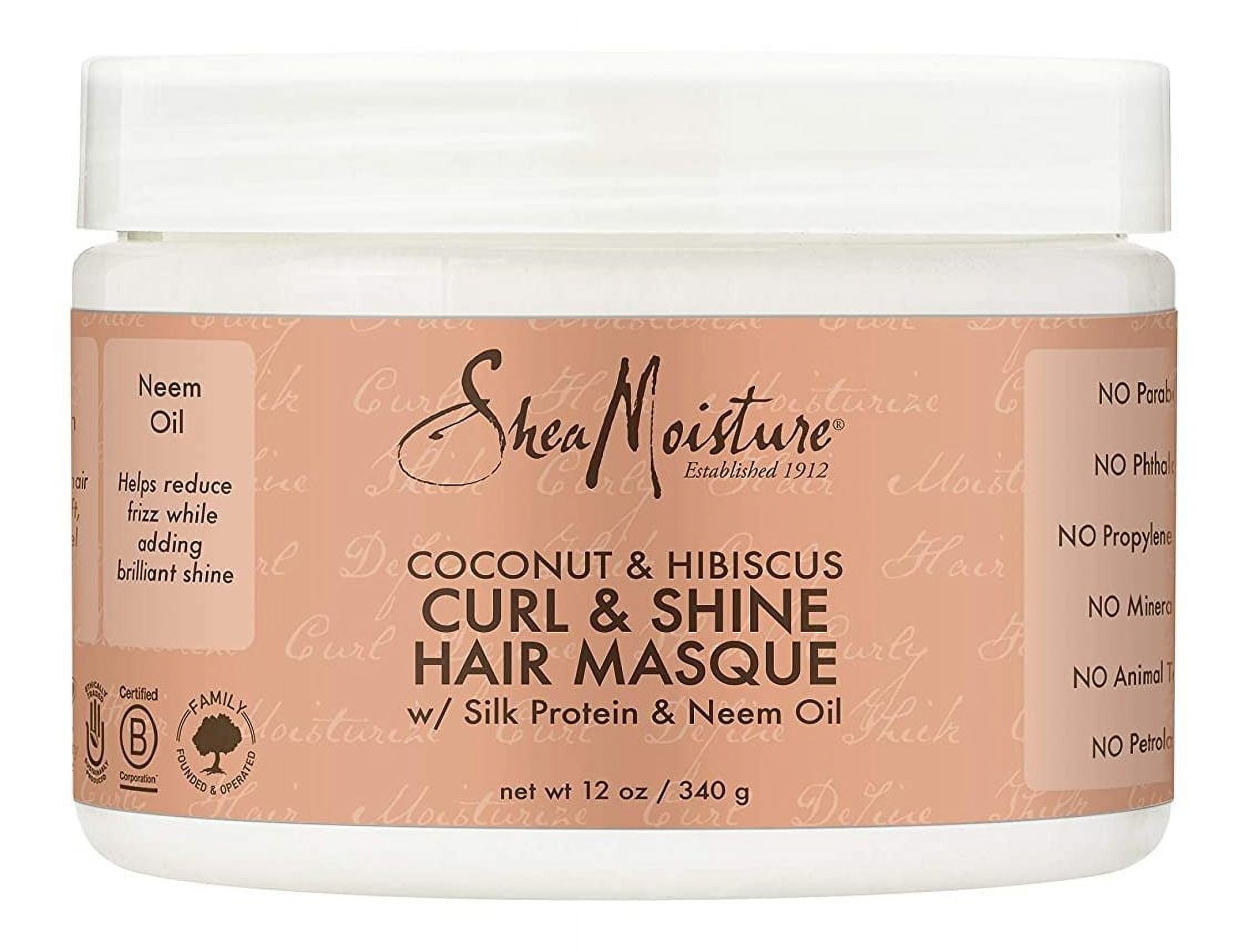 Shea Moisture Coconut&Hibiscus Curl & Shine Hair Masque 12oz (Pack of 3)