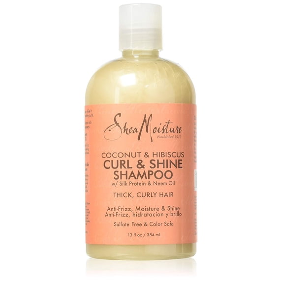 Shea Moisture Coconut Hibiscus Curl & Shine Shampoo, 13 oz, Pack of 2